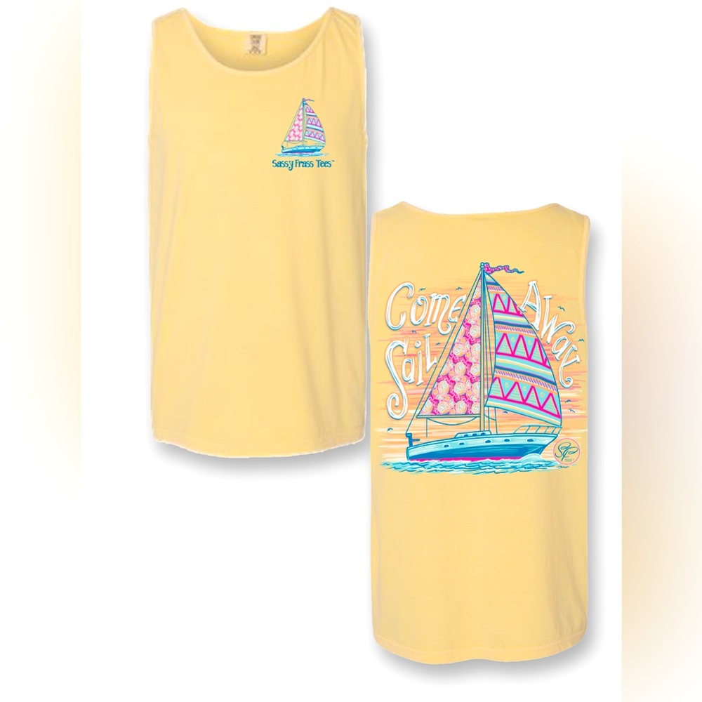 SASSY FRASS COME SAIL TANK TOP